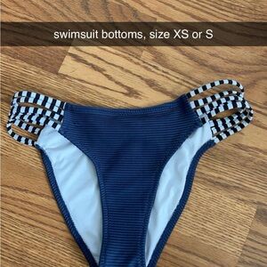 Navy Striped Swimsuit Bottoms